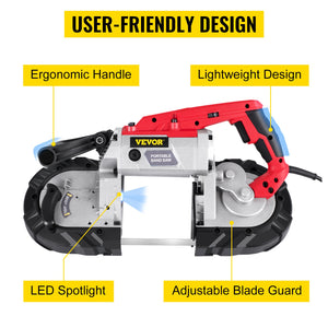 Portable Band Saw | 127mm Deep Cut Variable-Speed 220V Handheld