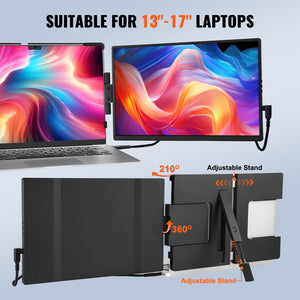 Laptop Screen Extender | 14" Portable 1080P Monitor for 13–17" Laptops