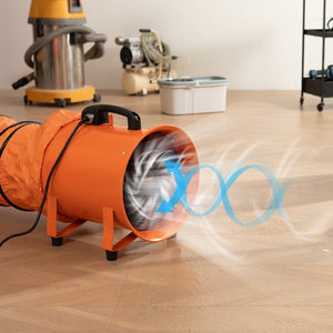Portable Ventilator 10" | Heavy Duty Cylinder Fan with 5m Duct Hose | 1720CFM