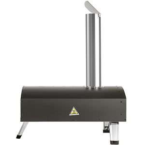 Outdoor Pizza Oven 12 Inch | Wood Pellet & Charcoal Fired Pizza Maker | Portable Stainless Steel Grill with Stone, Cover, Shovel & Wood Burner | Backyard & Camping
