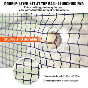 Baseball Batting Cage | 22x12x8ft Softball & Baseball Hitting Cage Net and Frame | Portable Practice Pitching Cage with Carry Bag | Heavy Duty Enclosed Netting | Backyard Training 670cm