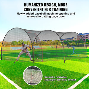 Baseball Batting Cage | 22x12x8ft Softball & Baseball Hitting Cage Net and Frame | Portable Practice Pitching Cage with Carry Bag | Heavy Duty Enclosed Netting | Backyard Training 670cm