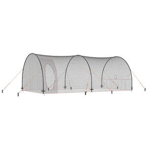 Baseball Batting Cage | 22x12x8ft Softball & Baseball Hitting Cage Net and Frame | Portable Practice Pitching Cage with Carry Bag | Heavy Duty Enclosed Netting | Backyard Training 670cm