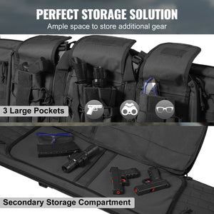 Rifle Bag | 42" Tactical Double Long Gun Bag for 2 Rifles & Pistols