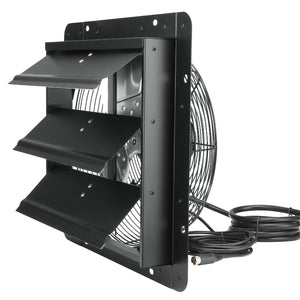 Shutter Exhaust Fan | 356mm EC-Motor Wall Vent Fan with Temp & Humidity Controller | 1024 CFM Variable Speed