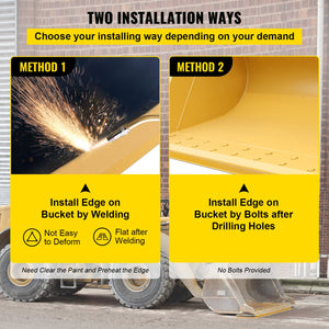 Bucket Cutting Edge 213x15x1.9cm | Weld-On & Bolt-On Loader Blade | 16Mn Carbon-Manganese Steel Skid Steer Edge for Excavators & Loaders