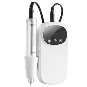 Electric Rechargeable Nail Drill 35,000RPM | Portable Cordless Nail E-File Machine with LCD | Acrylic & Gel Grinder Kit with 6 Bits & 50 Sanding Bands