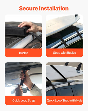 Soft Roof Rack Pads | 15.5" 176lb Load Capacity for Kayak, Canoe, Surfboard