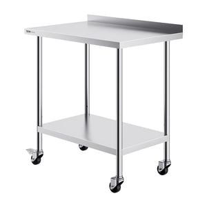 Stainless Steel Work Table 24x36x40 Inch | Commercial Prep Table with Casters & Adjustable Height | For Restaurant, Home & Hotel