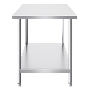 Stainless Steel Prep Table | 30x48x34" Adjustable Height | Commercial Kitchen & Garage Workstation