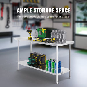 Stainless Steel Work Table | 24x60x34in Commercial Prep Station