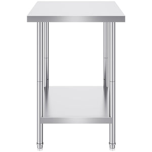 Stainless Steel Prep Table | 24x30x34" Adjustable Height | Heavy Duty Kitchen Workstation