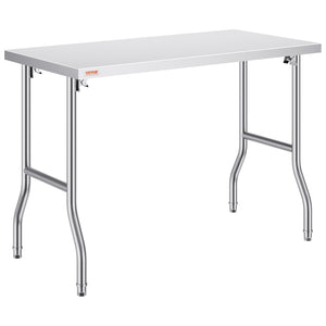 Stainless Steel Kitchen Bench | Folding Commercial Prep Table 1220x610mm