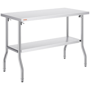 Folding Commercial Worktable | 1220x610mm Prep Station | Stainless Steel