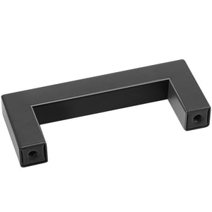 Cabinet Pulls 10 Pack | 3in / 76mm Centre Slim Square Stainless Steel Drawer Handles | Modern Kitchen Cupboard Door Hardware | Matte Black