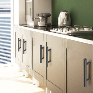 Cabinet Pulls 30 Pack | 3" / 76mm Center-to-Center Stainless Steel Handles | Matte Black Finish