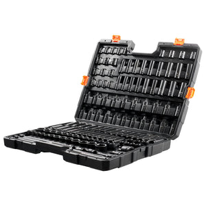 Impact Socket Set | 130-Piece 6-Point 3/8" & 1/2" Drive with Ratchet & Tool Case
