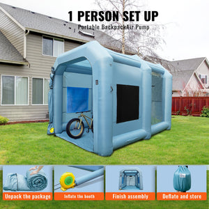 Inflatable Spray Booth | 13x10x9 ft Car Paint Tent with Filter System & Blower