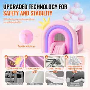 Inflatable Bounce House 2.8x2.3x2.3m | Includes Blower & Slide | For Ages 3-8