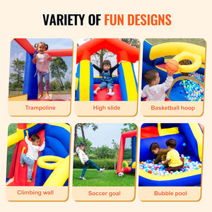 Inflatable Bounce House | 3.3x3x2.3m Outdoor Bouncy Castle with Slide & Blower | Backyard Playhouse for Kids 3–8 Years