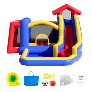 Inflatable Bounce House | 3.3x3x2.3m Outdoor Bouncy Castle with Slide & Blower | Backyard Playhouse for Kids 3–8 Years