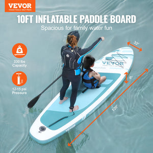 Inflatable Stand Up Paddle Board 152mm Wide | SUP Paddleboard Kit with Pump, Paddle, Fin, Phone Bag, Backpack, Ankle Leash, Repair Kit | Non-Slip Deck for Youth & Adults