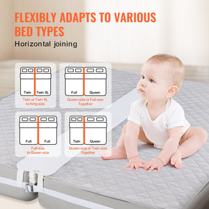 Bed Bridge | King Bed Converter Kit | Metal Buckle & Storage Bag | 75"L x 10"W Mattress Joiner