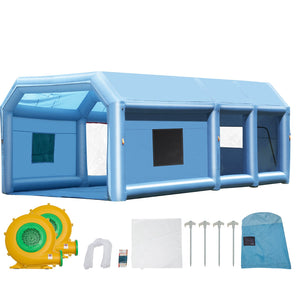 Inflatable Paint Booth 23x13.1x9FT | Includes 750W & 480W Blowers | Portable Spray Booth for Car & Furniture Painting