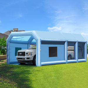 Inflatable Spray Booth | 29.5x15.7x11.8ft Paint Tent with Dual Blowers