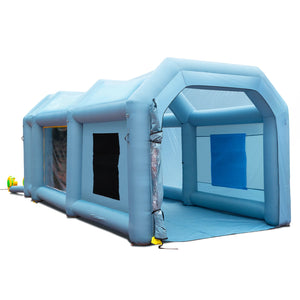 Inflatable Spray Booth | 20x10x8 ft Car Paint Tent with Dual Blowers