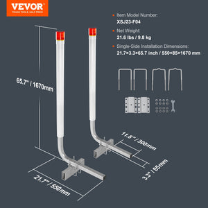 Boat Trailer Guide 1.57m with LED Lights | 2 Pack Galvanised Steel Guides with PVC Pipes | Fits Ski, Fishing & Sailboat Trailers