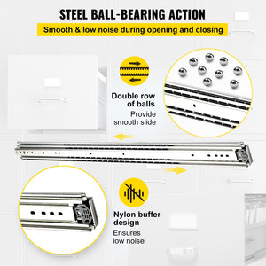 Drawer Slides | 48" Soft Close Ball Bearing Full Extension | 500lb Capacity
