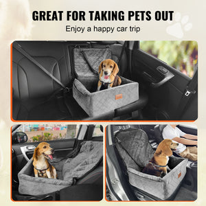 Dog Car Seat | Booster Seat for Small/Medium Dogs up to 18.1kg | Grey