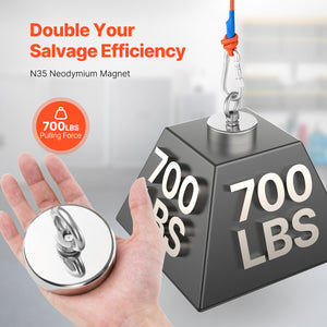 Fishing Magnet | 318kg Heavy Duty Neodymium Magnet with Rope & Hook