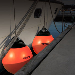 Marine Buoy Balls | 15" Inflatable PVC Mooring Markers | Heavy Duty Orange Boat Floats