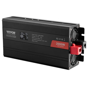 Pure Sine Wave Inverter 2000W | Power Inverter with 2 AC Outlets, 2 USB & 1 Type-C | LCD Display & Remote | CE FCC Certified