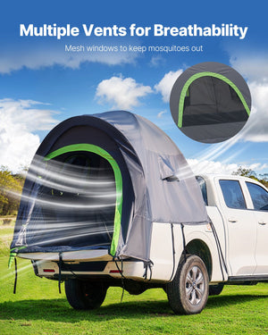 Truck Tent | 5.0–5.2ft Waterproof PU2000 Bed Tent | 2–3 Person Camping Shelter for Pickup Trucks