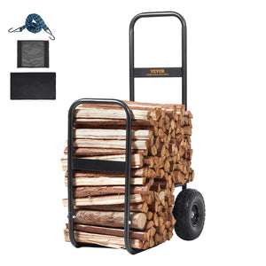 Firewood Log Cart | 250 lbs Capacity | PU Wheels | Wood Mover Dolly