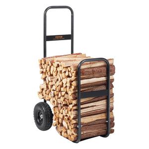 Firewood Log Cart | 250 lbs Capacity | PU Wheels | Wood Mover Dolly