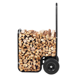 Firewood Log Cart | 250 lbs Capacity | PU Wheels | Wood Mover Dolly