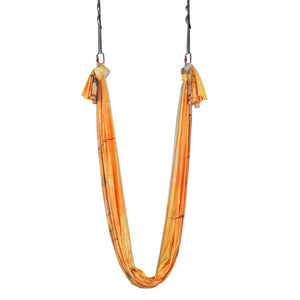 Aerial Yoga Hammock 5m Gold | Antigravity Yoga Swing Kit with Nylon Fabric & Rigging Hardware | For All Levels Fitness & Bodybuilding
