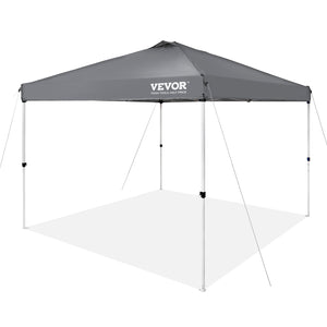 Pop-Up Canopy Tent 10x10FT | 250D PU Silver Coated Waterproof Tarp | Includes Roller Bag & 4 Sandbags | Outdoor Party, Camping & Commercial Gazebo | Dark Grey