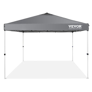 Pop-Up Canopy Tent 10x10FT | 250D PU Silver Coated Waterproof Tarp | Includes Roller Bag & 4 Sandbags | Outdoor Party, Camping & Commercial Gazebo | Dark Grey