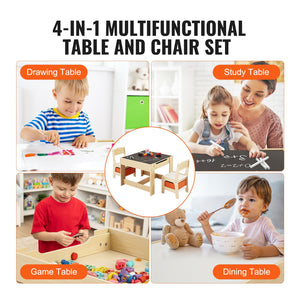 Kids Table & Chair Set | Wooden Activity Table with Storage Boxes