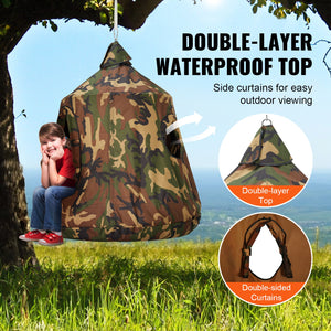 Hanging Tree Tent Swing | 330lbs Capacity Indoor/Outdoor Pod with LED Lights, Inflatable Base & Ceiling Mount | Sensory Hammock for Kids & Adults