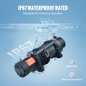 Electric Winch 4536kg | Nylon Rope 8.9mm x 25.9m | Wireless Remote & Hawse Fairlead