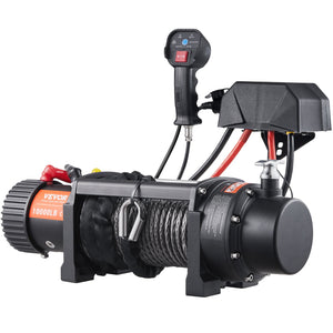 Electric Winch 4536kg | Nylon Rope 8.9mm x 25.9m | Wireless Remote & Hawse Fairlead