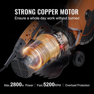 Electric Concrete Saw 30.48cm | Wet/Dry Cutter with Water Pump & Blade