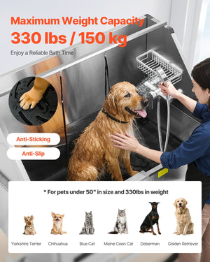 Dog Grooming Bath Tub | 127cm Electric Stainless Steel with Filter