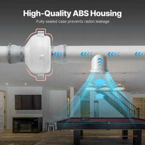 Radon Mitigation Fan | 4–4.5" Quiet 190CFM Inline Duct Waterproof System